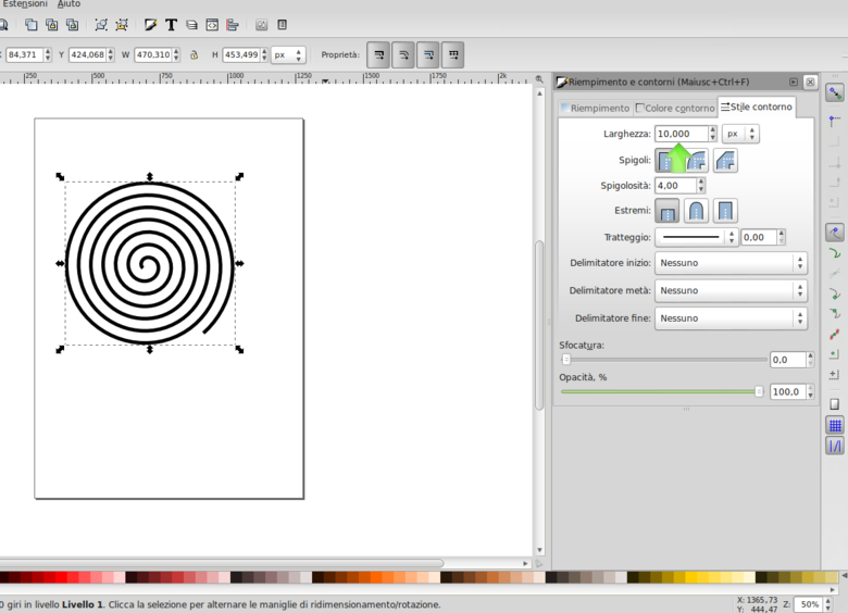 Come Disegnare una spirale con inkscape